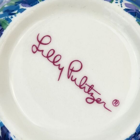 🔺️Lily Pulitzer Blue & Purple "High Maintenance" Ceramic 12oz Teacup - Picture 10 of 13